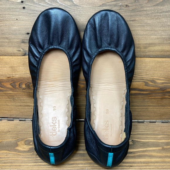 Tieks Shoes - Tieks by Gavrieli Ballet Matte Black Turquoise Classic Italian Leather Flats